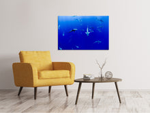 Laden Sie das Bild in den Galerie-Viewer, Leinwandbild Im Haifischbecken