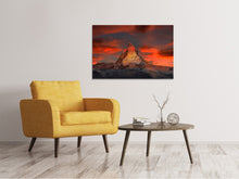 Laden Sie das Bild in den Galerie-Viewer, Leinwandbild Berge der Schweiz bei Sonnenuntergang