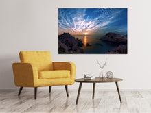 Laden Sie das Bild in den Galerie-Viewer, Leinwandbild Stimmungsvoller Sonnenuntergang am Meer