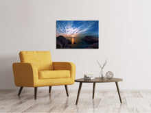 Laden Sie das Bild in den Galerie-Viewer, Leinwandbild Stimmungsvoller Sonnenuntergang am Meer