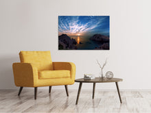 Laden Sie das Bild in den Galerie-Viewer, Leinwandbild Stimmungsvoller Sonnenuntergang am Meer