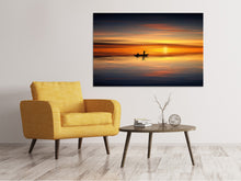 Laden Sie das Bild in den Galerie-Viewer, Leinwandbild Romantischer Sonnenuntergang auf dem Meer
