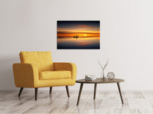 Laden Sie das Bild in den Galerie-Viewer, Leinwandbild Romantischer Sonnenuntergang auf dem Meer