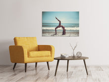 Laden Sie das Bild in den Galerie-Viewer, Leinwandbild Strand Gymnastik