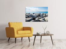 Laden Sie das Bild in den Galerie-Viewer, Leinwandbild Strand Steine