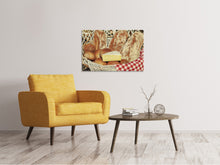 Laden Sie das Bild in den Galerie-Viewer, Leinwandbild Picknick Brotkorb