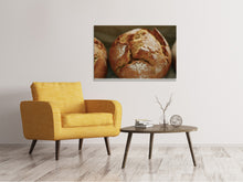Laden Sie das Bild in den Galerie-Viewer, Leinwandbild XXL Roggenbrötchen