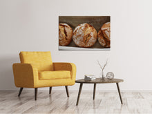 Laden Sie das Bild in den Galerie-Viewer, Leinwandbild Frische Roggenbrötchen