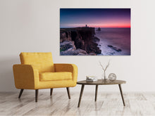 Laden Sie das Bild in den Galerie-Viewer, Leinwandbild Der Leuchtturm in der Abenddämmerung