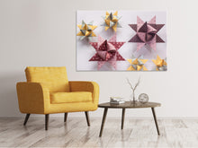 Laden Sie das Bild in den Galerie-Viewer, Leinwandbild Origami Bunte Sterne