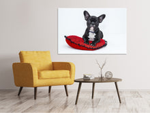 Laden Sie das Bild in den Galerie-Viewer, Leinwandbild Bulldogge zum Verlieben