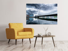 Laden Sie das Bild in den Galerie-Viewer, Leinwandbild Samuel Beckett Bridge mit Wolken