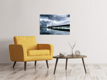 Laden Sie das Bild in den Galerie-Viewer, Leinwandbild Samuel Beckett Bridge mit Wolken