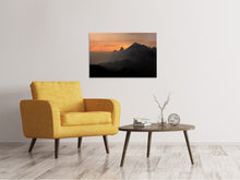 Laden Sie das Bild in den Galerie-Viewer, Leinwandbild Abendstimmung in den Bergen