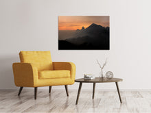 Laden Sie das Bild in den Galerie-Viewer, Leinwandbild Abendstimmung in den Bergen