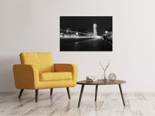 Laden Sie das Bild in den Galerie-Viewer, Leinwandbild Nachts auf der Brücke