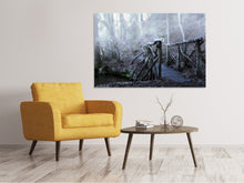 Laden Sie das Bild in den Galerie-Viewer, Leinwandbild Alte Holzbrücke im Wald