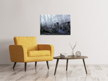 Laden Sie das Bild in den Galerie-Viewer, Leinwandbild Alte Holzbrücke im Wald