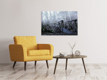 Laden Sie das Bild in den Galerie-Viewer, Leinwandbild Alte Holzbrücke im Wald