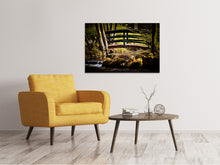 Laden Sie das Bild in den Galerie-Viewer, Leinwandbild Holzbrücke im Wald