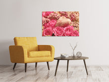 Laden Sie das Bild in den Galerie-Viewer, Leinwandbild Romantische Rosen mit Herz