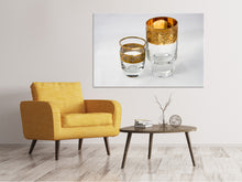 Laden Sie das Bild in den Galerie-Viewer, Leinwandbild Gläser mit Gold