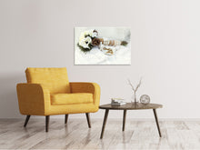 Laden Sie das Bild in den Galerie-Viewer, Leinwandbild Brautstrauss mit Eheringen