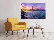 Laden Sie das Bild in den Galerie-Viewer, Leinwandbild Golden Gate am Abend