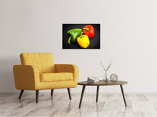 Laden Sie das Bild in den Galerie-Viewer, Leinwandbild Bunte Paprikas