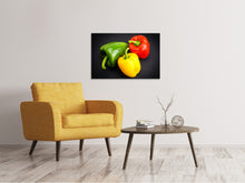 Laden Sie das Bild in den Galerie-Viewer, Leinwandbild Bunte Paprikas