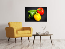Laden Sie das Bild in den Galerie-Viewer, Leinwandbild Bunte Paprikas