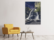 Laden Sie das Bild in den Galerie-Viewer, Leinwandbild Vollmond am Wasserfall