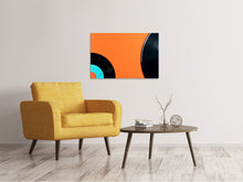 Laden Sie das Bild in den Galerie-Viewer, Leinwandbild Retro Schallplatten Motiv