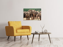 Laden Sie das Bild in den Galerie-Viewer, Leinwandbild Elefantenherde in Afrika