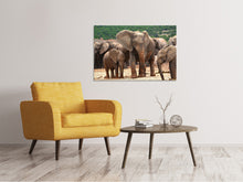 Laden Sie das Bild in den Galerie-Viewer, Leinwandbild Elefantenherde in Afrika