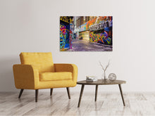 Laden Sie das Bild in den Galerie-Viewer, Leinwandbild Häuser mit Graffiti