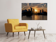 Laden Sie das Bild in den Galerie-Viewer, Leinwandbild Sonnenuntergang an der Skyline