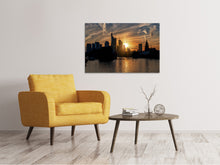 Laden Sie das Bild in den Galerie-Viewer, Leinwandbild Sonnenuntergang an der Skyline
