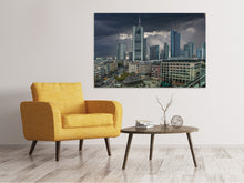 Laden Sie das Bild in den Galerie-Viewer, Leinwandbild Frankfurt in der Abend Dämmerung