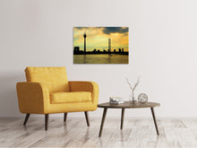 Laden Sie das Bild in den Galerie-Viewer, Leinwandbild Skyline im Abendlicht
