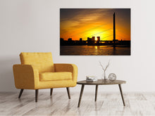 Laden Sie das Bild in den Galerie-Viewer, Leinwandbild Skyline Düsseldorf bei Sonnenuntergang