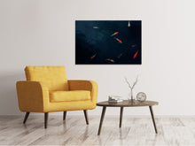 Laden Sie das Bild in den Galerie-Viewer, Leinwandbild Fische im Teich