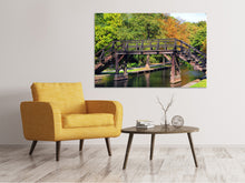 Laden Sie das Bild in den Galerie-Viewer, Leinwandbild Alte Holz Brücke