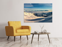 Laden Sie das Bild in den Galerie-Viewer, Leinwandbild Über den Wolken im Schnee