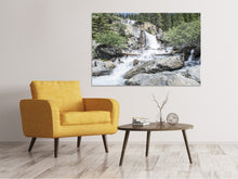 Laden Sie das Bild in den Galerie-Viewer, Leinwandbild Wilder Wasserfall im Wald