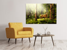 Laden Sie das Bild in den Galerie-Viewer, Leinwandbild Achtung Hirsch