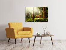 Laden Sie das Bild in den Galerie-Viewer, Leinwandbild Achtung Hirsch