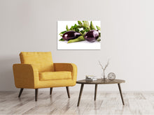 Laden Sie das Bild in den Galerie-Viewer, Leinwandbild Frische Auberginen