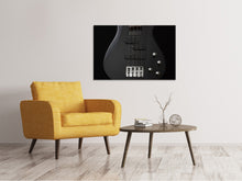 Laden Sie das Bild in den Galerie-Viewer, Leinwandbild Gitarre ganz in schwarz