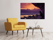 Laden Sie das Bild in den Galerie-Viewer, Leinwandbild Blaue Stunde an den Klippen